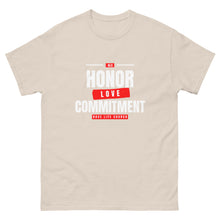 Load image into Gallery viewer, White &amp; Red Honor-Love-Commitment Unisex heavyweight tee