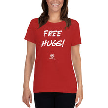 Load image into Gallery viewer, Women&#39;s Red Free Hugs Tee
