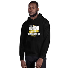 Load image into Gallery viewer, White &amp; Gold Honor-Love-Commitment - Unisex Hoodie