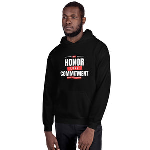 White & Red Honor-Love-Commitment - Unisex Hoodie
