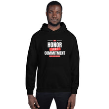 Load image into Gallery viewer, White &amp; Red Honor-Love-Commitment - Unisex Hoodie